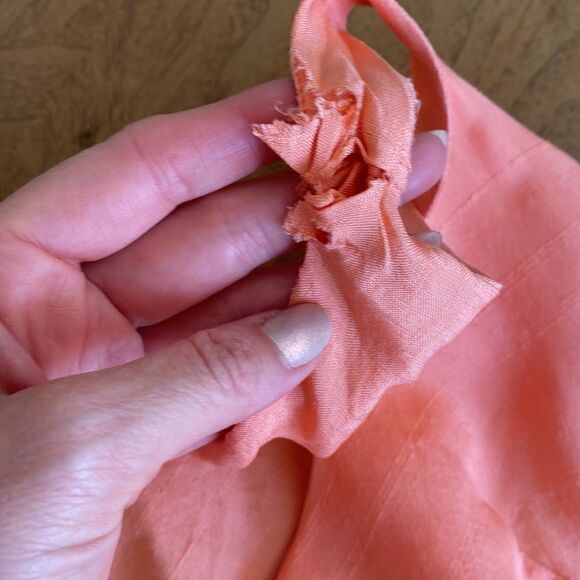 Vintage Vogue Paris Original Peachy Fitted Dress Size Small - Picture 12 of 13